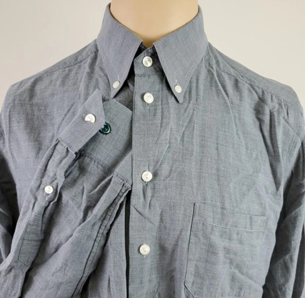 Eton Chelsea Contemporary Mens Gray Long Sleeve Button Up Shirt Size 16-41 Large